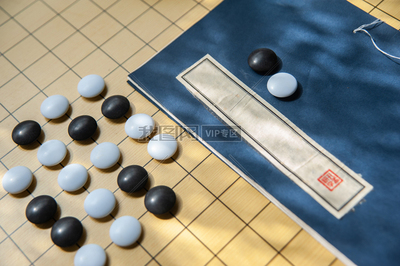 中國國粹圍棋棋盤對弈高清攝影圖